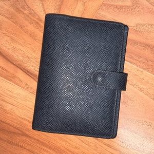 Authentic Louis Vuitton Taiga Leather Agenda with Address Book, Sticker & Ruler